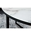 Invicta Interior Elegante salontafel BOUTIQUE 80cm wit rond kristalglas met marmeren decor zwart frame - 42159