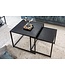 Invicta Interior Design bijzettafels set van 2 SLIM LINE 50cm zwart essen industrieele stijl - 42011