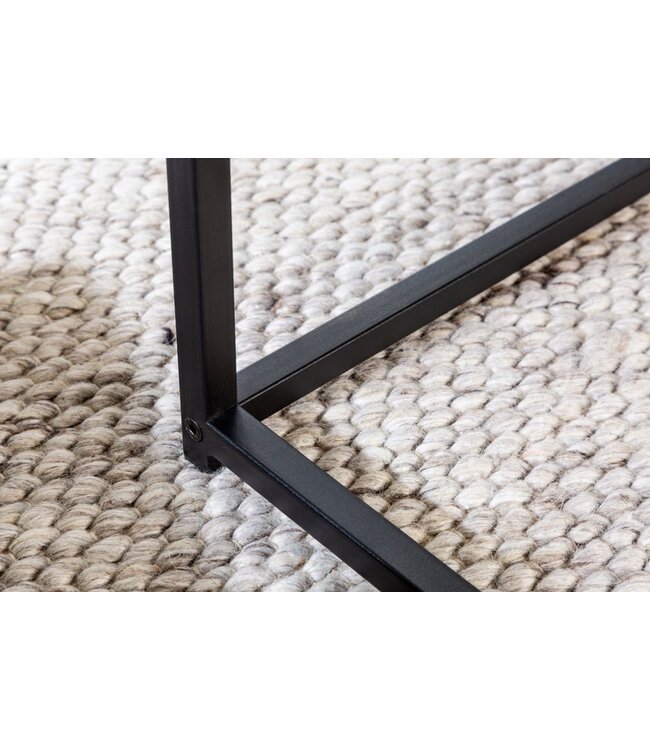 Invicta Interior Design bijzettafels set van 2 SLIM LINE 50cm zwart essen industrieele stijl - 42011