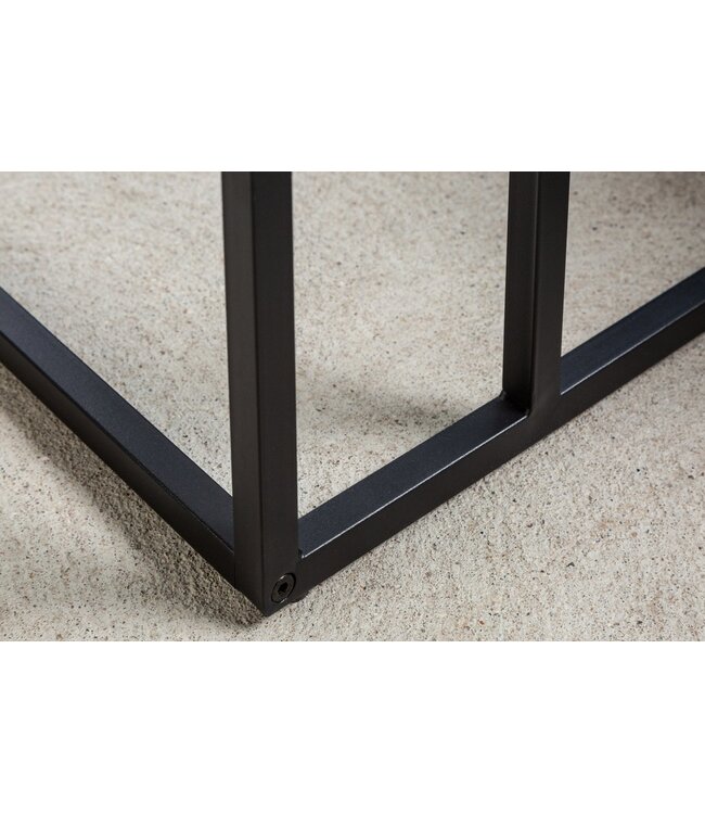 Invicta Interior industrieele bijzettafel SLIM LINE 43cm wild eiken zwarte laptoptafel - 42008