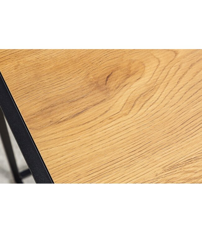 Invicta Interior industrieele bijzettafel SLIM LINE 43cm wild eiken zwarte laptoptafel - 42008