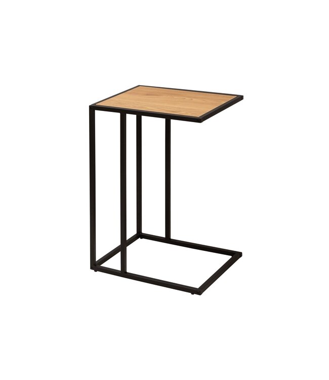 Invicta Interior industrieele bijzettafel SLIM LINE 43cm wild eiken zwarte laptoptafel - 42008