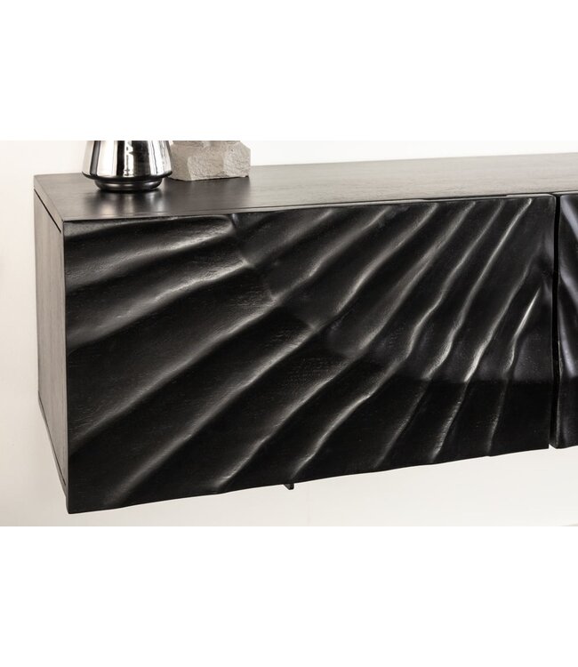 Invicta Interior Massief tv-meubel SCORPION 160 cm hangend dressoir van zwart mangohout - 41995