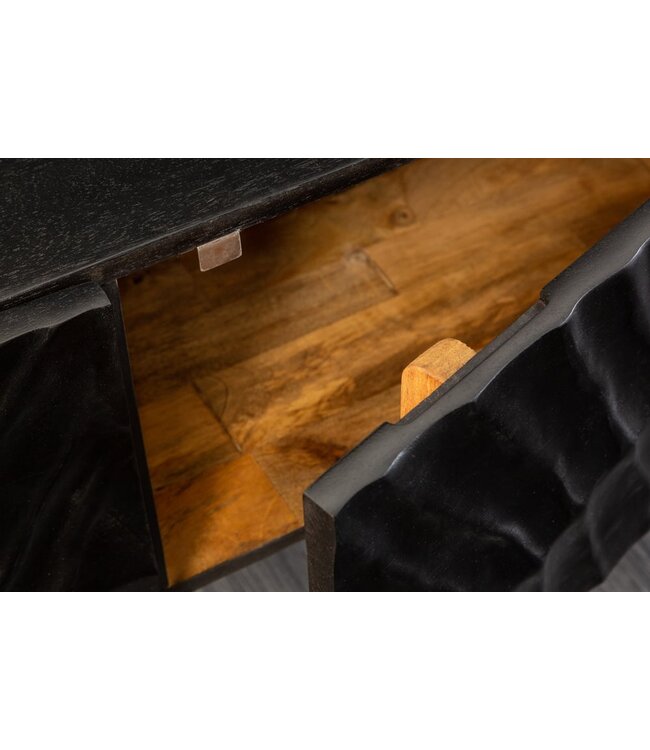 Invicta Interior Massief tv-meubel SCORPION 160 cm hangend dressoir van zwart mangohout - 41995