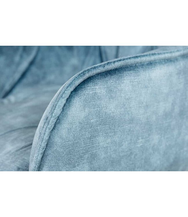 Invicta Interior Design barkruk MILANO petrol fluwelen barstoel met Chesterfield quilting - 41961