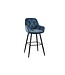 Invicta Interior Design barkruk MILANO petrol fluwelen barstoel met Chesterfield quilting - 41961