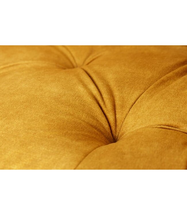 Invicta Interior Design barkruk MILANO mosterdgeel fluwelen barstoel met Chesterfield quilting - 41959