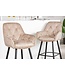Invicta Interior Design barkruk MILANO champagne fluwelen barstoel met Chesterfield quilting - 41958