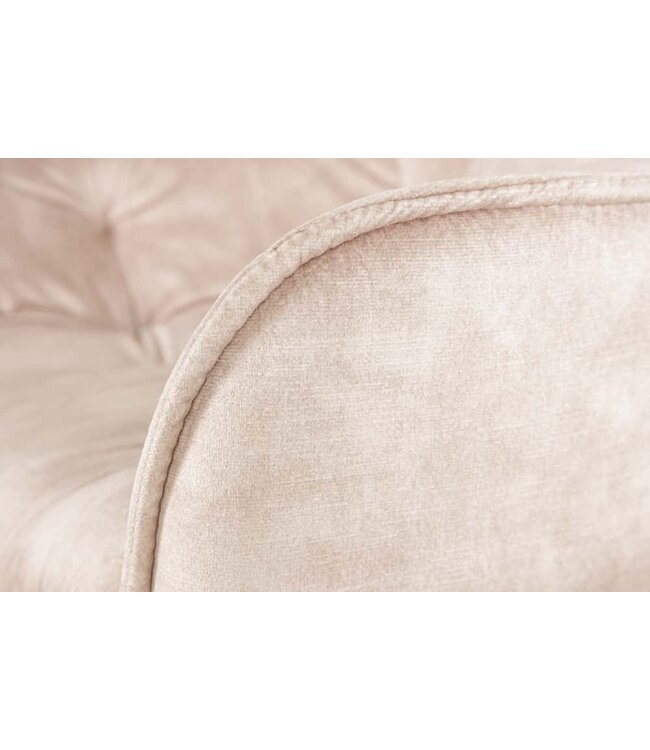 Invicta Interior Design barkruk MILANO champagne fluwelen barstoel met Chesterfield quilting - 41958