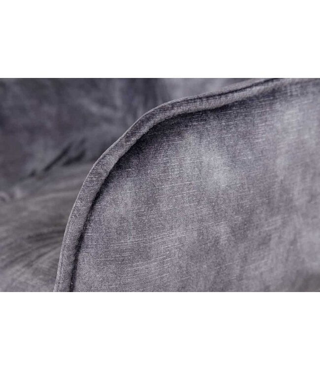 Invicta Interior Design barkruk MILANO grijs fluwelen barstoel met Chesterfield quilting - 41957