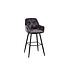 Invicta Interior Design barkruk MILANO grijs fluwelen barstoel met Chesterfield quilting - 41957
