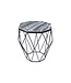 Invicta Interior Design bijzettafel DIAMOND 50cm grijs marmer zwart metaal - 41858