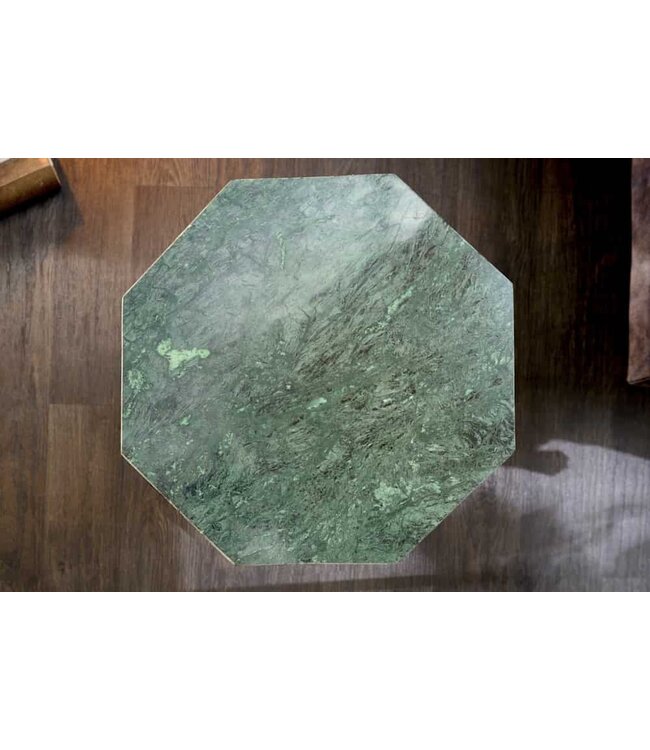Invicta Interior Abstract bijzettafeltje DIAMOND 50cm groen marmer messing metaal - 41857