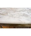 Invicta Interior Design bijzettafel DIAMOND 50cm wit marmer messing metaal - 41856