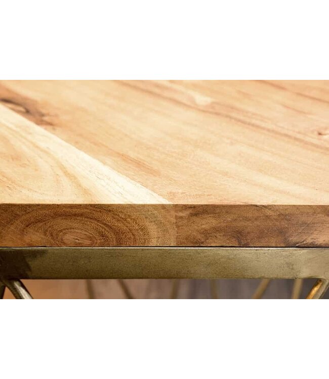 Invicta Interior Abstract bijzettafel DIAMOND 50cm natuurlijk acacia messing metaal - 41855