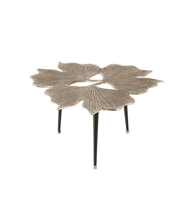 Invicta Interior Decoratieve salontafel GINKGO LEAFS 75cm zilver handgemaakt metaal - 41792