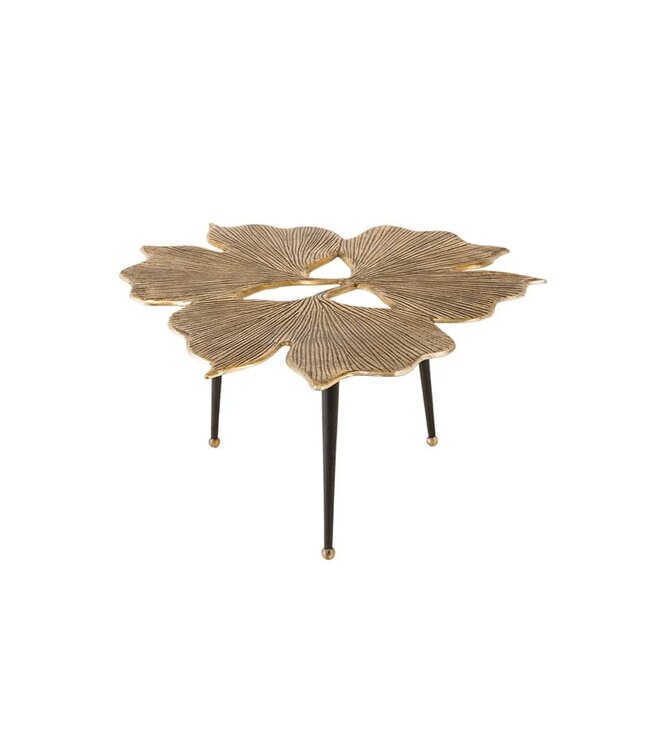 Invicta Interior Decoratieve salontafel GINKGO LEAFS 75cm goud handgemaakt metaal - 41791