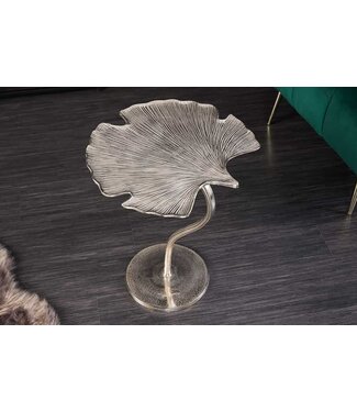 Invicta Interior Decoratieve bijzettafel GINKGO LEAF 45cm zilver handgemaakt metaal - 41790