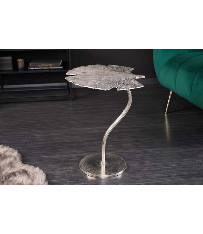 Invicta Interior Decoratieve bijzettafel GINKGO LEAF 45cm zilver handgemaakt metaal - 41790