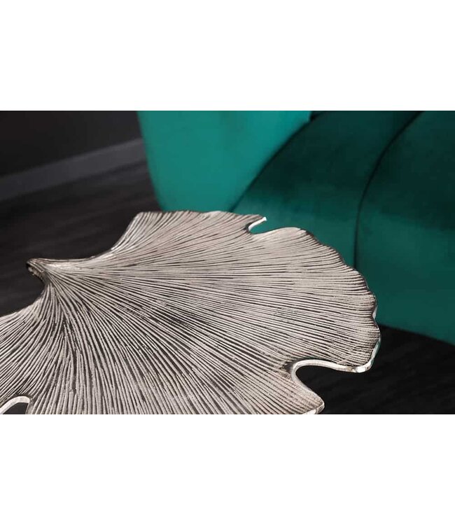 Invicta Interior Decoratieve bijzettafel GINKGO LEAF 45cm zilver handgemaakt metaal - 41790