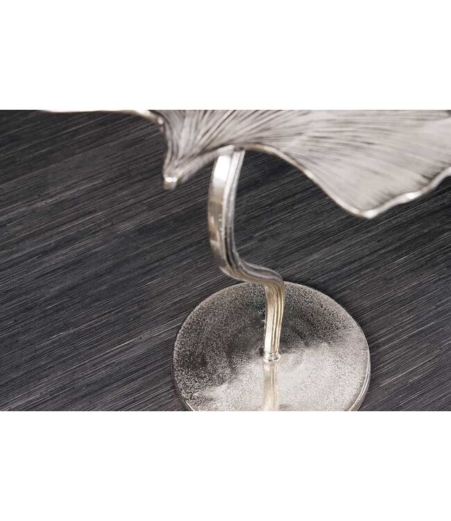 Invicta Interior Decoratieve bijzettafel GINKGO LEAF 45cm zilver handgemaakt metaal - 41790