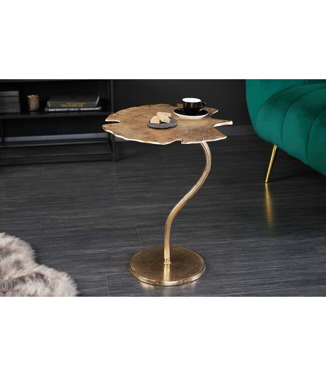 Invicta Interior Decoratieve bijzettafel GINKGO LEAF 45cm goud handgemaakt metaal - 41789