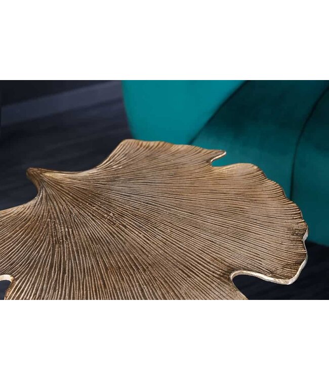 Invicta Interior Decoratieve bijzettafel GINKGO LEAF 45cm goud handgemaakt metaal - 41789
