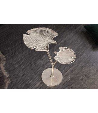 Invicta Interior Decoratieve bijzettafel GINKGO LEAFS 50cm zilver handgemaakt metaal - 41788