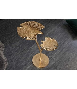 Invicta Interior Decoratieve bijzettafel GINKGO LEAFS 50cm goud handgemaakt metaal - 41787