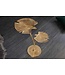 Invicta Interior Decoratieve bijzettafel GINKGO LEAFS 50cm goud handgemaakt metaal - 41787