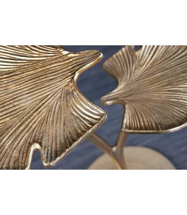 Invicta Interior Decoratieve bijzettafel GINKGO LEAFS 50cm goud handgemaakt metaal - 41787