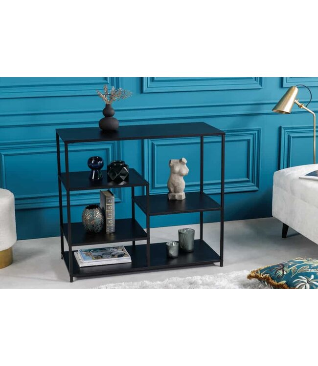 Invicta Interior industrieele plank DURA STEEL 90cm zwart metalen console - 41731