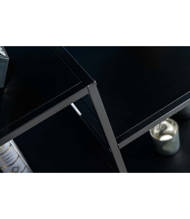 Invicta Interior industrieele plank DURA STEEL 90cm zwart metalen console - 41731