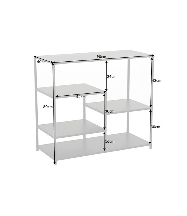 Invicta Interior industrieele plank DURA STEEL 90cm zwart metalen console - 41731