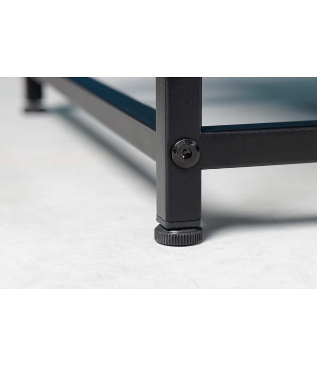 Invicta Interior Industrieel bijzettafel DURA STEEL 50cm zwart metaal met opbergvak - 41729