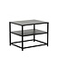 Invicta Interior Industrieel bijzettafel DURA STEEL 50cm zwart metaal met opbergvak - 41729