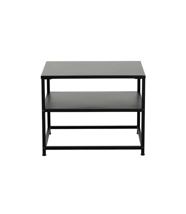 Invicta Interior Industrieel bijzettafel DURA STEEL 50cm zwart metaal met opbergvak - 41729