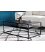 Invicta Interior industrieele salontafel DURA STEEL 100cm zwart metaal met opbergvak - 41728