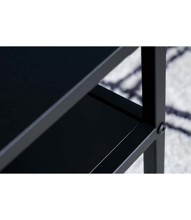 Invicta Interior industrieele salontafel DURA STEEL 100cm zwart metaal met opbergvak - 41728