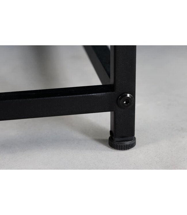 Invicta Interior industrieele salontafel DURA STEEL 70cm zwart metaal met opbergvak - 41727