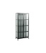 Invicta Interior industrieele vitrine DURA STEEL 180cm zwart metalen Riffelglas highboard - 41724
