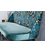 Invicta Interior Design bank PRET-A-PORTER turquoise fluwelen bloemmotief en gouden voetdoppen - 41706