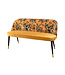 Invicta Interior Design bank PRET-A-PORTER geel fluweel bloemmotief en gouden voetdoppen - 41705