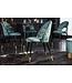 Invicta Interior Design stoel PRET-A-PORTER turquoise fluweel bloemmotief en gouden voetdoppen - 41702