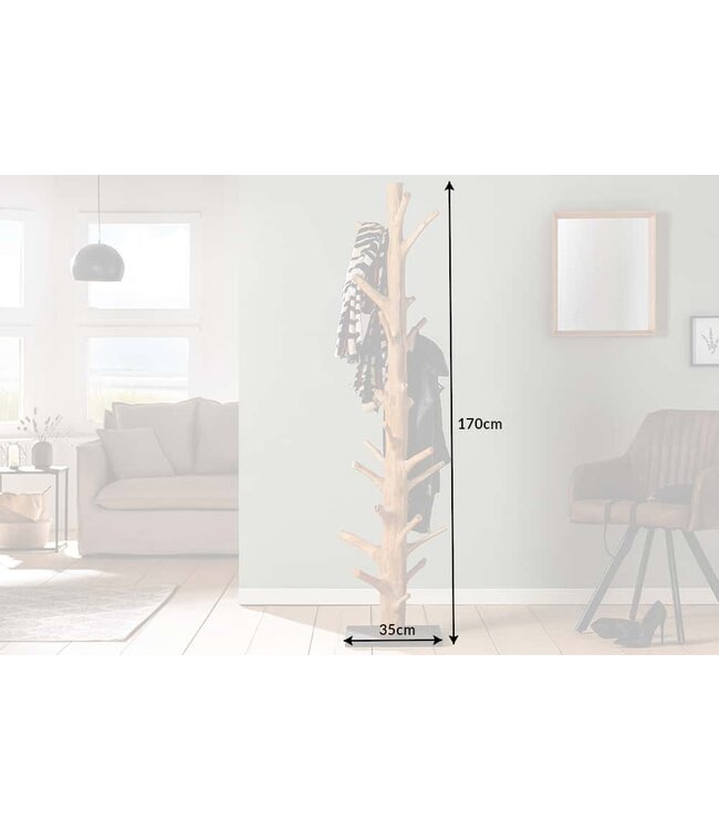 Invicta Interior Massieve kapstok TREE NATURE 170cm kledingrek van natuurlijk hout - 41646