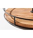Invicta Interior Massief houten taartplateau PURE NATURE 40cm mango rond met twee niveaus zwart metaal - 41606