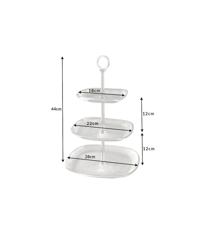 Invicta Interior Design taartplateau ORIENT 44cm zilver met drie niveaus - 41605