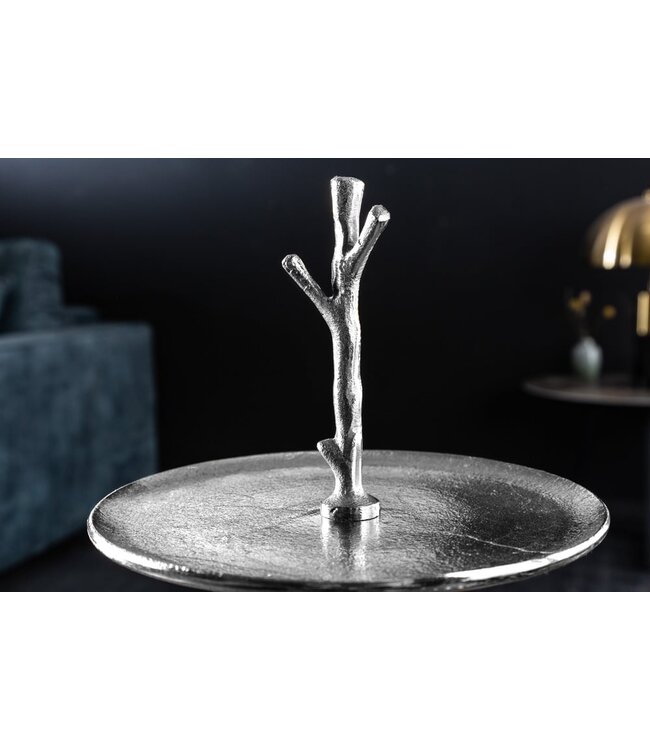 Invicta Interior Design taartplateau ABSTRACT 48cm zilver met drie niveaus - 41604