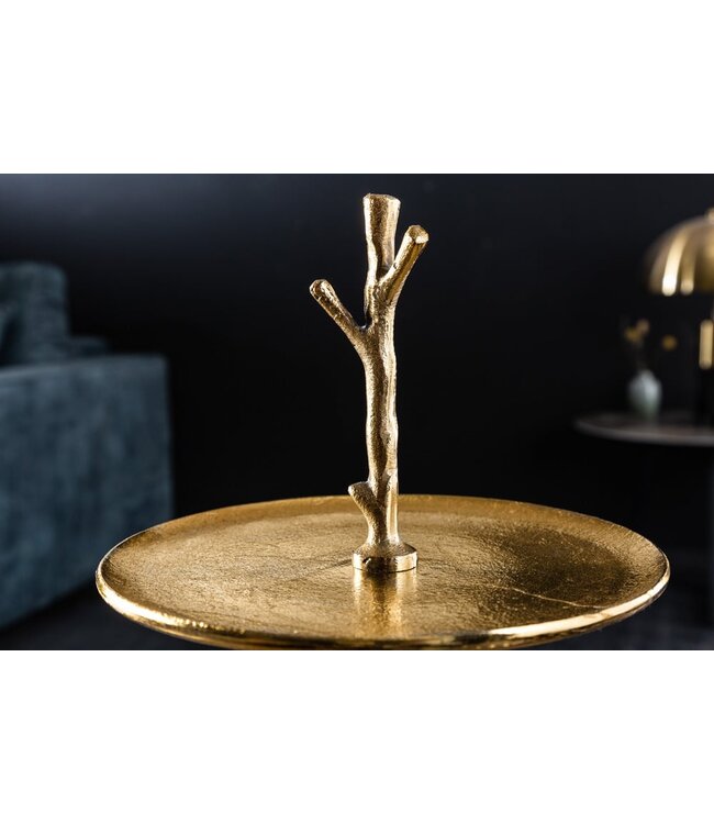 Invicta Interior Design taartplateau ABSTRACT 48cm goud met drie niveaus - 41603