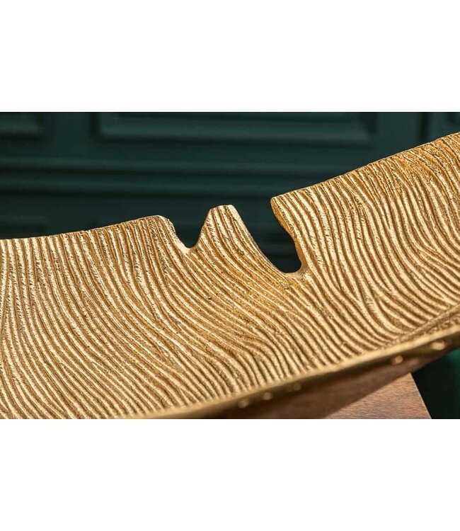 Invicta Interior Design decoratieve kom GOUD BLAD 62cm bladgoud design metaal handgemaakt - 41602